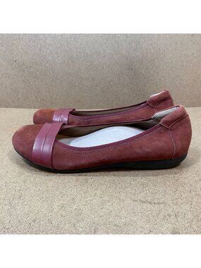 ABEO B.I.O System Tessa Ballerina Flats Womens Ballet Burgundy Suede Size 9.5N